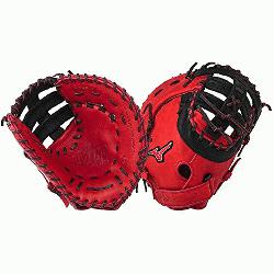 0PSE3 MVP Prime First Base Mitt 13 inch (Red-Black, Right Hand Throw) : Pa
